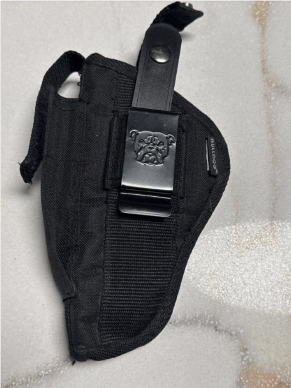 Bulldog Extreme Black Nylon Gun Holster Size 8 with Belt Clip